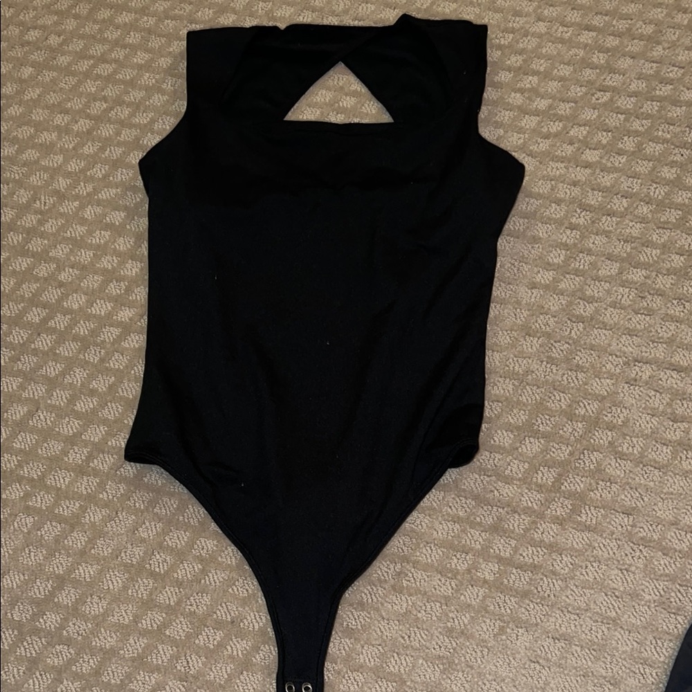 Hollister Black Square Neck Open Back Bodysuit